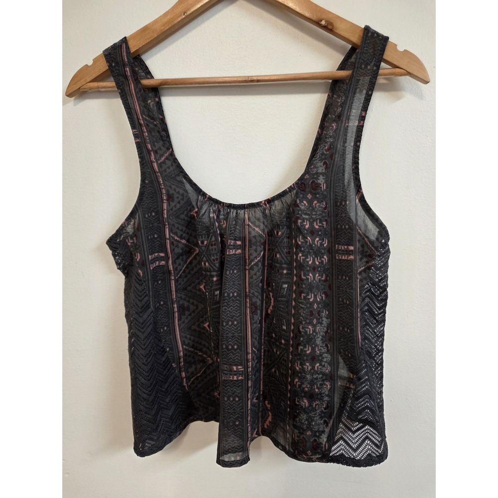 NWT Y2K Hollister Cami Spaghetti Strap Top Sheer Babydoll Crochet Lace Sides S
